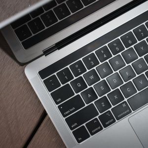 A detailed view of a modern laptop keyboard, highlighting technology and portability.